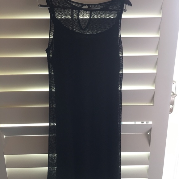 Eileen Fisher Black Midi Tank Slip Dress Overlay - Picture 6 of 8